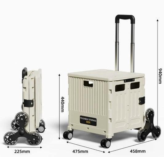 Removable Collapsible Basket with Handle Foldable Trolley