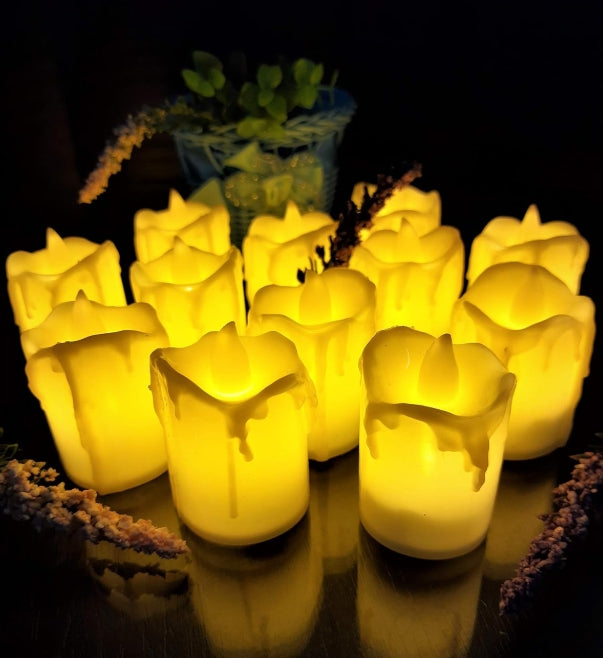 24 pcs Artificial Decorative Mini LED Candle Lights Set batteries included