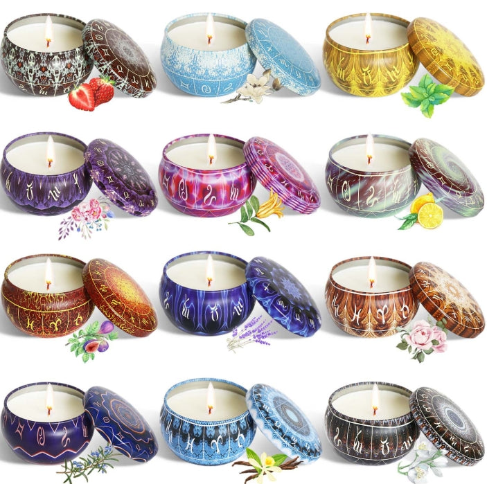 Scented Candle Sets,12 Pack Aromatherapy Candles,Jar Candle Sets