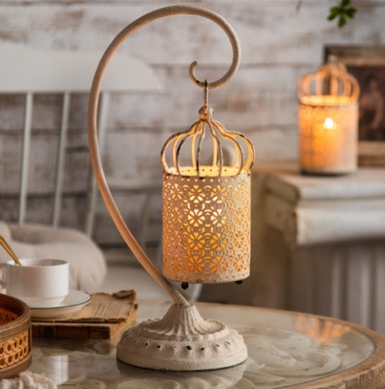 Retro Iron Birdcage Candle Holder Metal Hanging