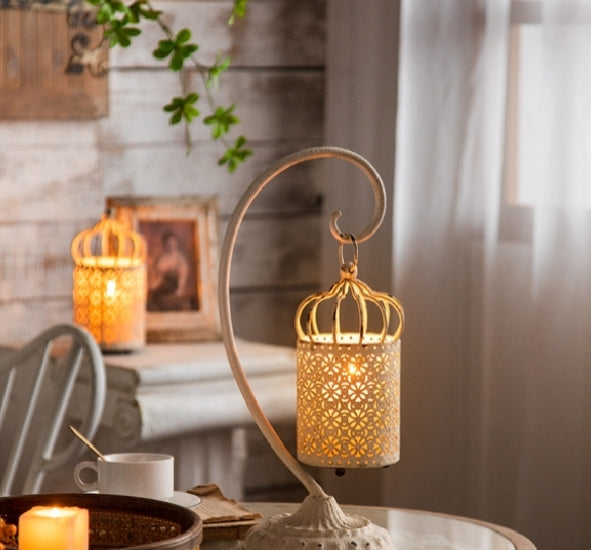 Retro Iron Birdcage Candle Holder Metal Hanging