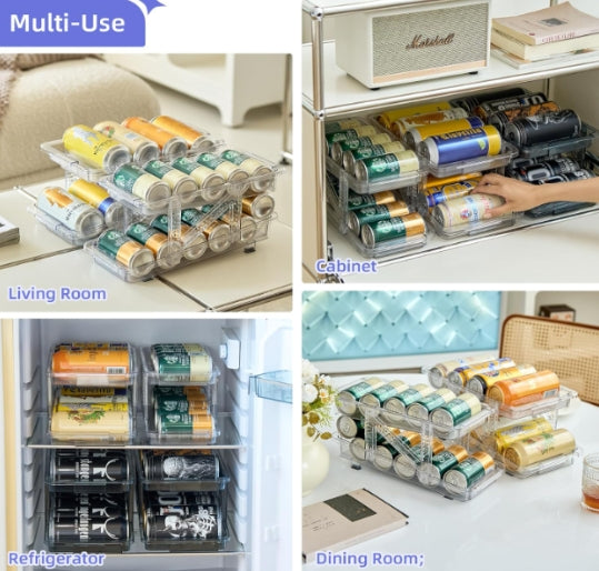 2 pack 2-Tier infinite Telescopic Beverage Storage Organizer