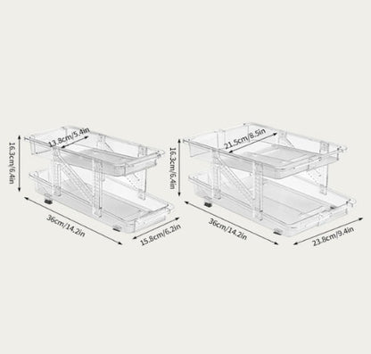 2 pack 2-Tier infinite Telescopic Beverage Storage Organizer