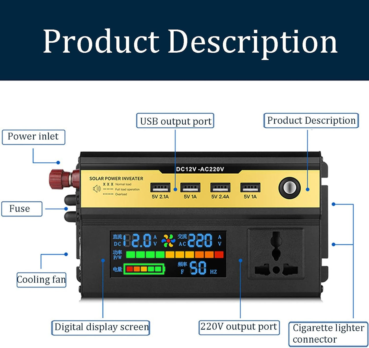 Car Power Inverter 1600W