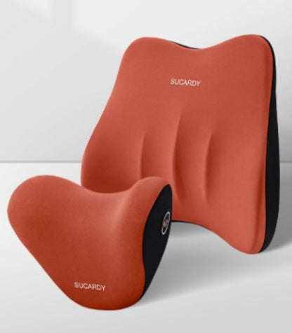 Lumbar Support Pillow and Car Headrest Neck Pillow Set Ergonomic Design