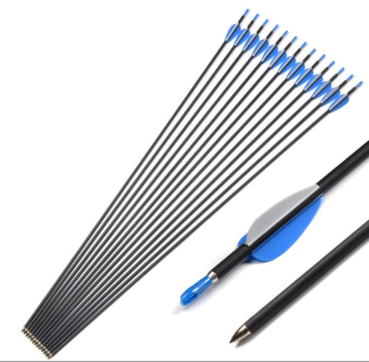 12pcs Hybrid Arrows 31.5 inches for recurve compound bow shootingdiameter 7.8mm