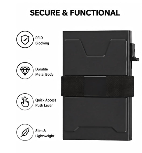 Slim Pop Up Wallet for Men - Minimalist RFID Blocking Credit Card Holder