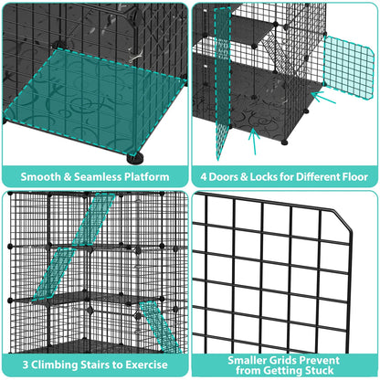 Cat Cage DIY Enclosure Pet Crate Rabbit Hutch Pet Playpen