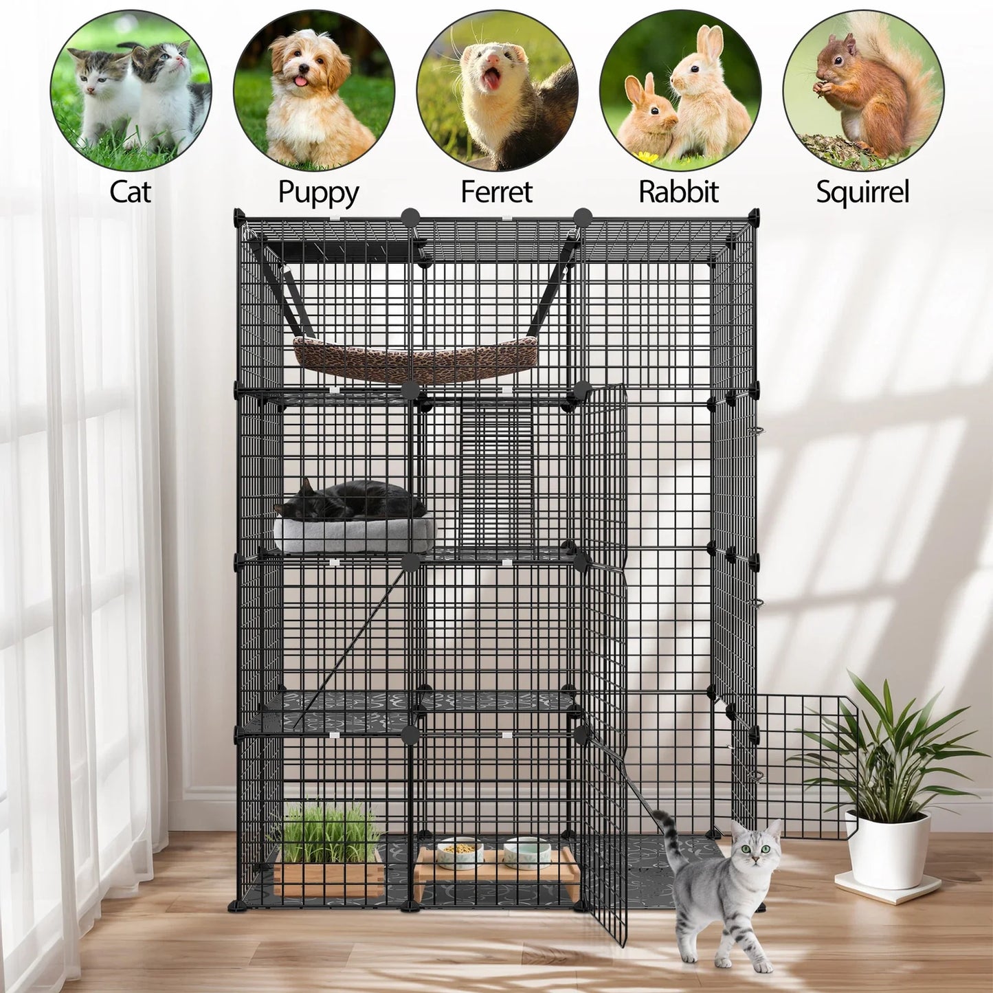 Cat Cage DIY Enclosure Pet Crate Rabbit Hutch Pet Playpen