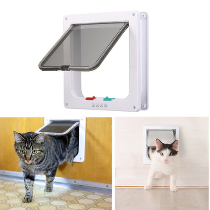 Cat Door 4 Ways Round Lockable Pet Dog Flap Cat Door