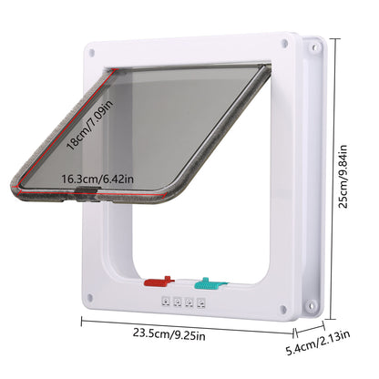 Cat Door 4 Ways Round Lockable Pet Dog Flap Cat Door