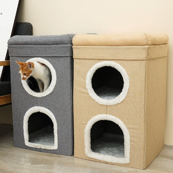 3-Level Foldable Cat House Cats Bed