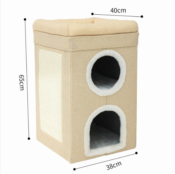 3-Level Foldable Cat House Cats Bed