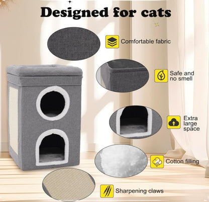 3-Level Foldable Cat House Cats Bed
