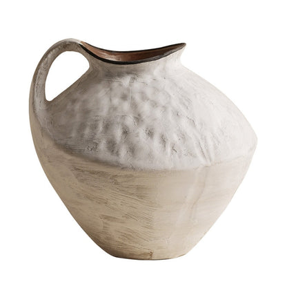 Rustic Textured Ceramic Pitcher Vase