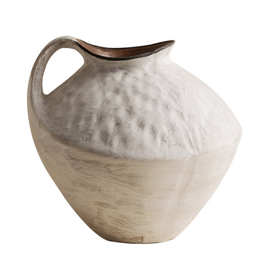 Rustic Textured Ceramic Pitcher Vase
