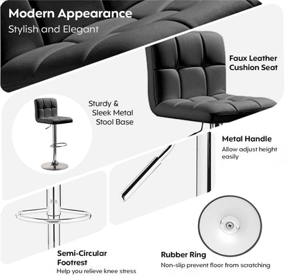 Bar Stool With Pu Leather Bar Stools