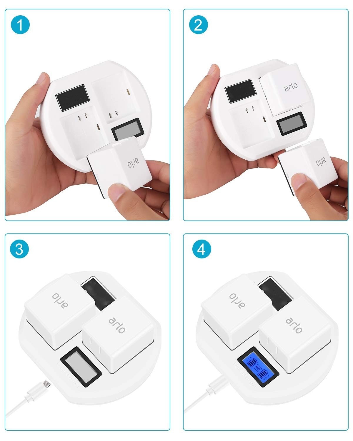 Battery Charger Compatible for Arlo Batteries