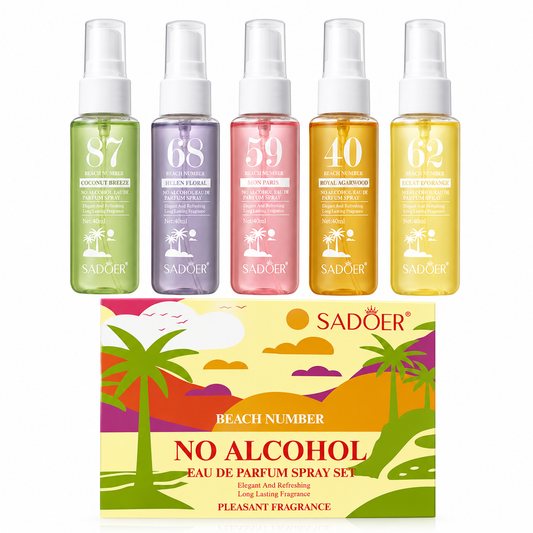 SADOER Beach Number No Alcohol Perfume Spray Set – 5 × 40ml