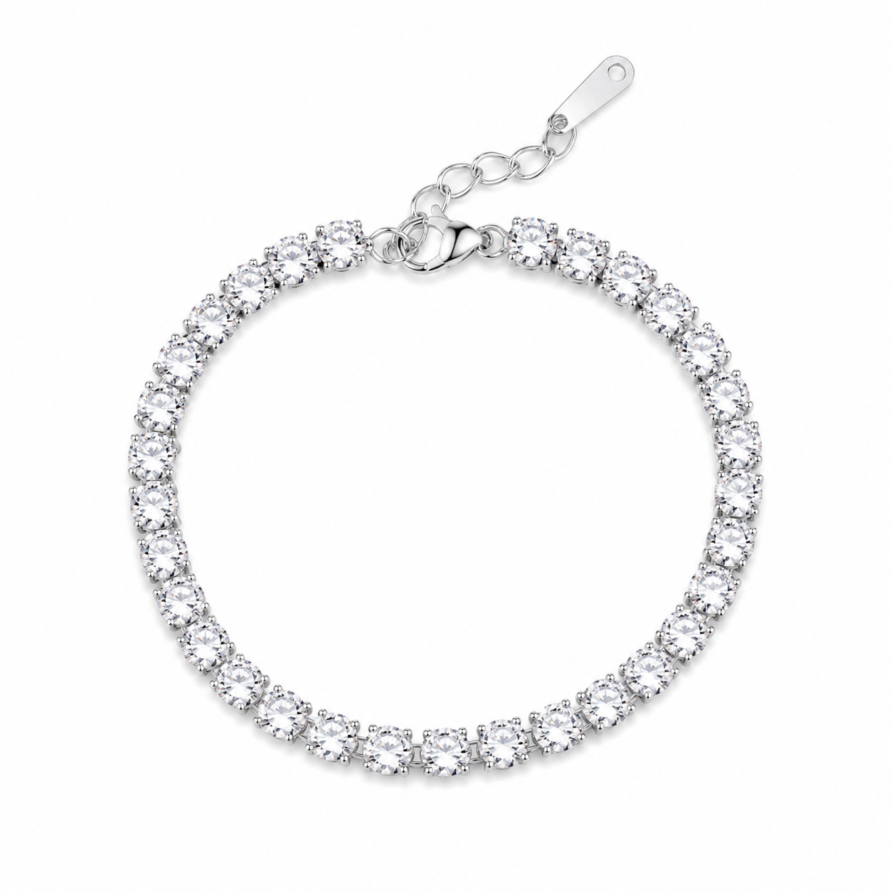 Silver Crystal Tennis Bracelet