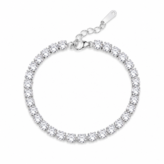 Silver Crystal Tennis Bracelet