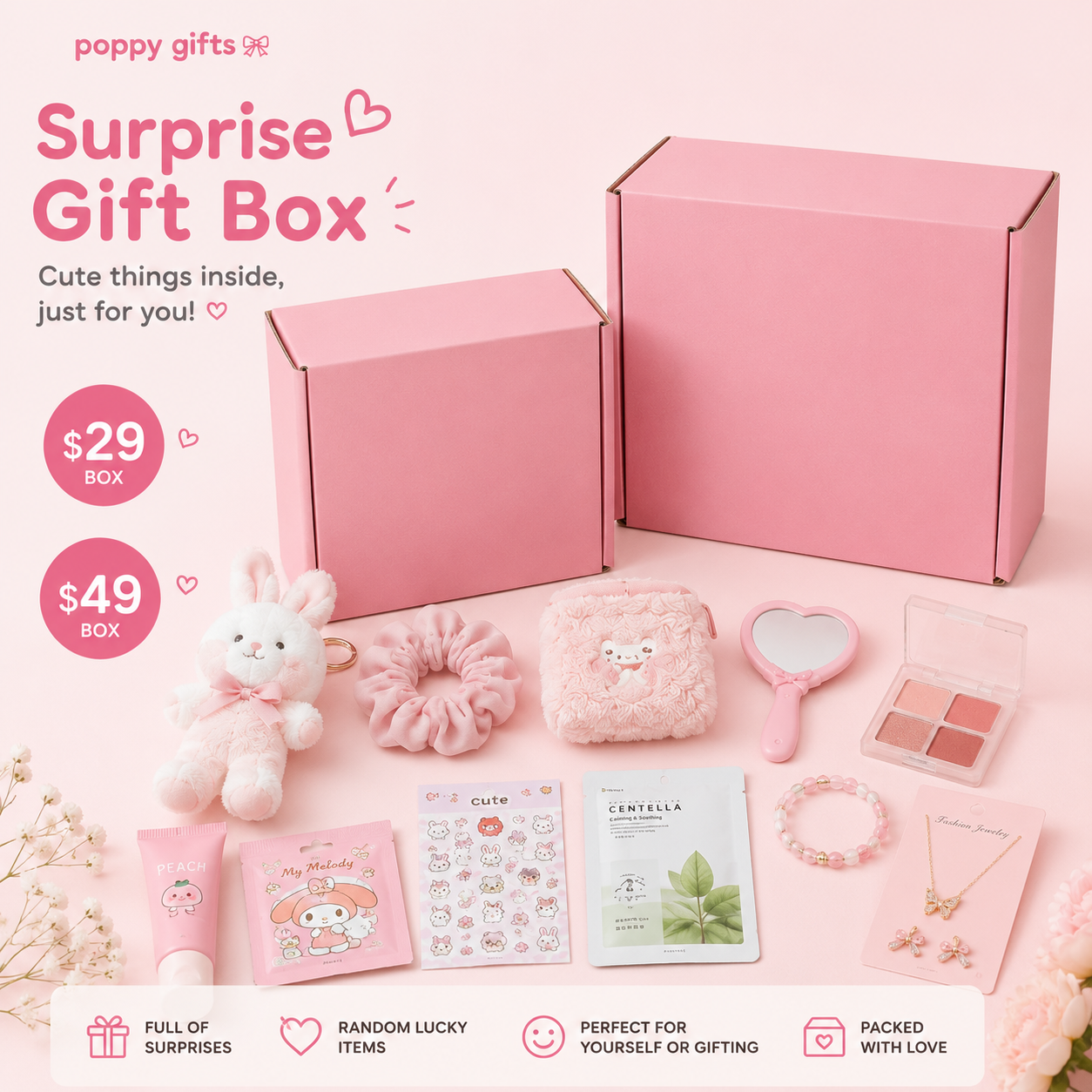 🎀 Poppy Gifts Cute Surprise Mystery Gift Box