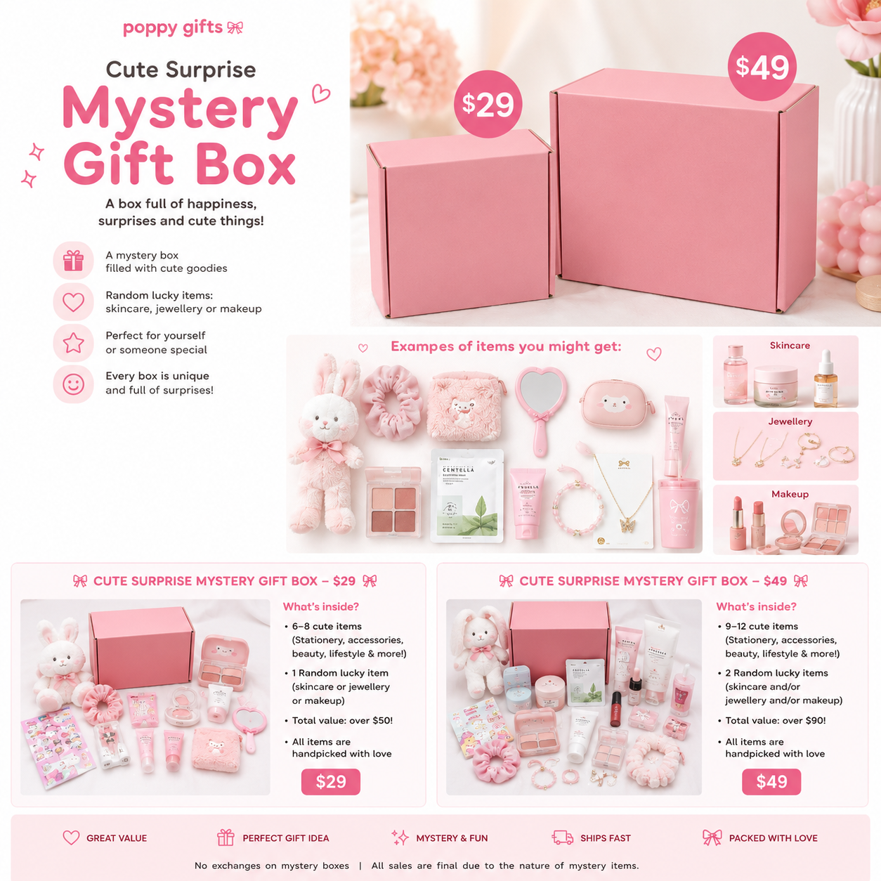 🎀 Poppy Gifts Cute Surprise Mystery Gift Box