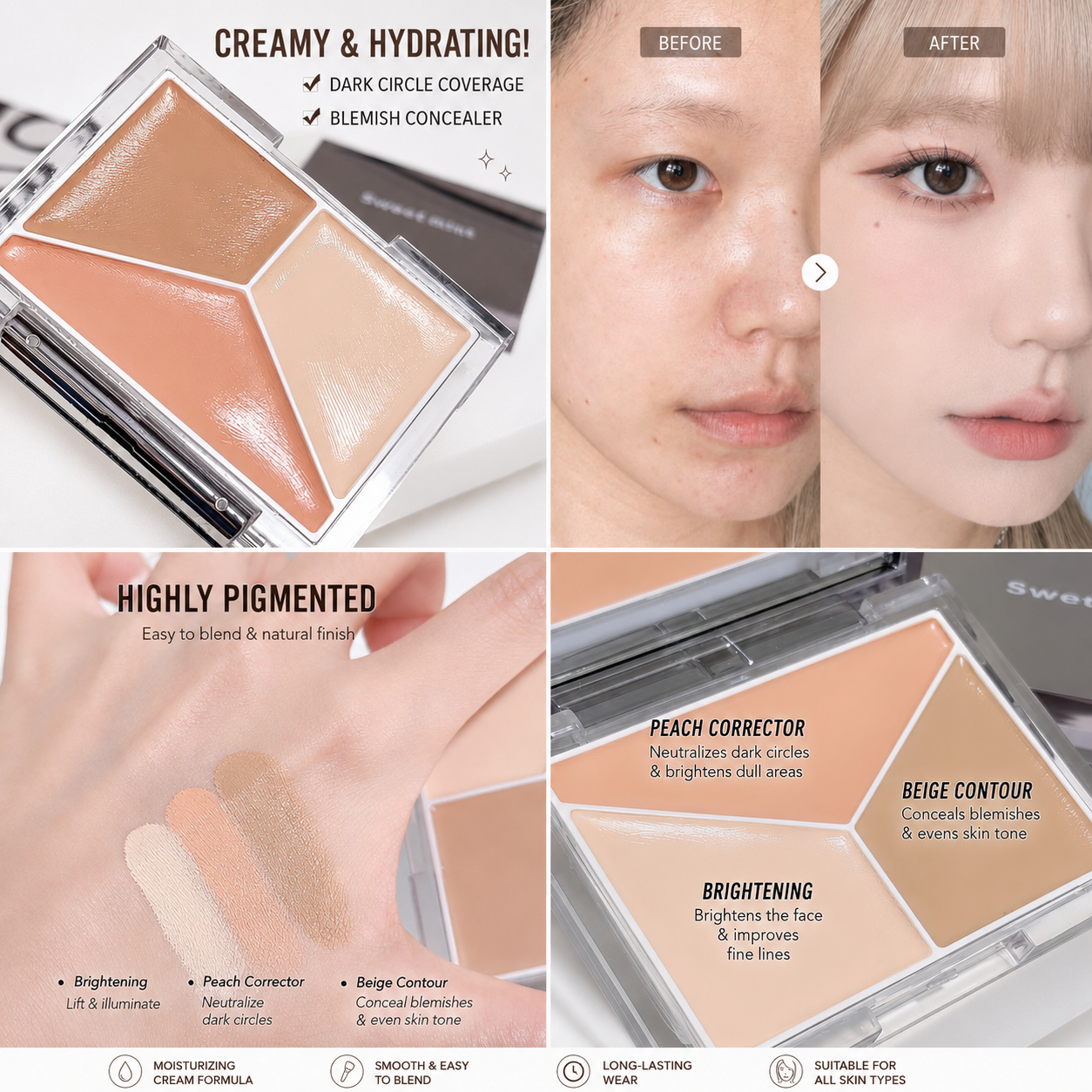 Sweet Mint Tricolor Conceal and Contour Palette