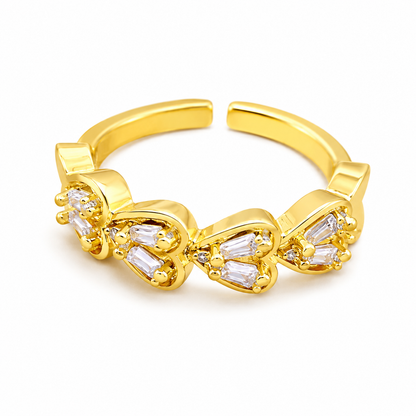 Everheart Gold Crystal Adjustable Ring