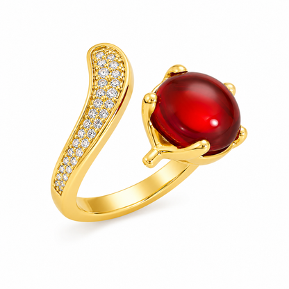 Crimson Royale Gold Adjustable Ring