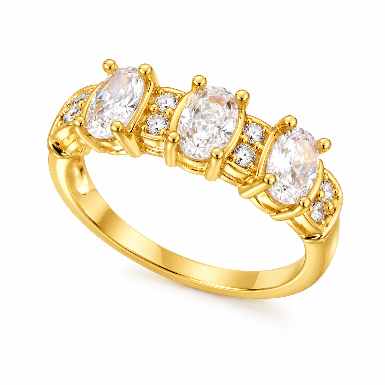 Aurora Luxe Gold Crystal Adjustable Ring