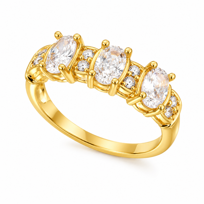 Aurora Luxe Gold Crystal Adjustable Ring
