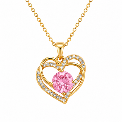 Rosabelle Heart Gold Crystal Necklace
