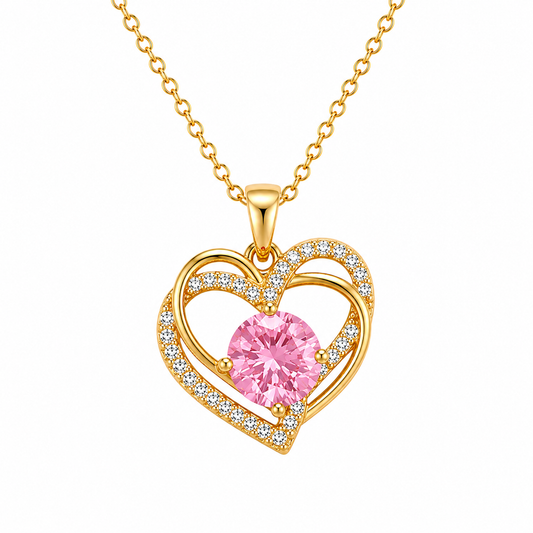 Rosabelle Heart Gold Crystal Necklace