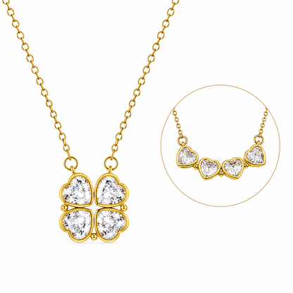 Rosabelle Clover Gold Crystal Necklace