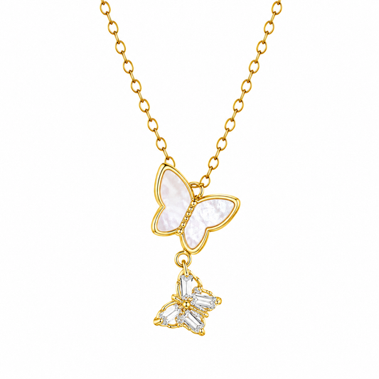 Flutter Charm Gold Butterfly Necklace