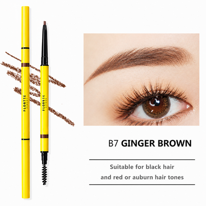 FLORTTE Rotating Double-Ended Eyebrow Pencil with Brush