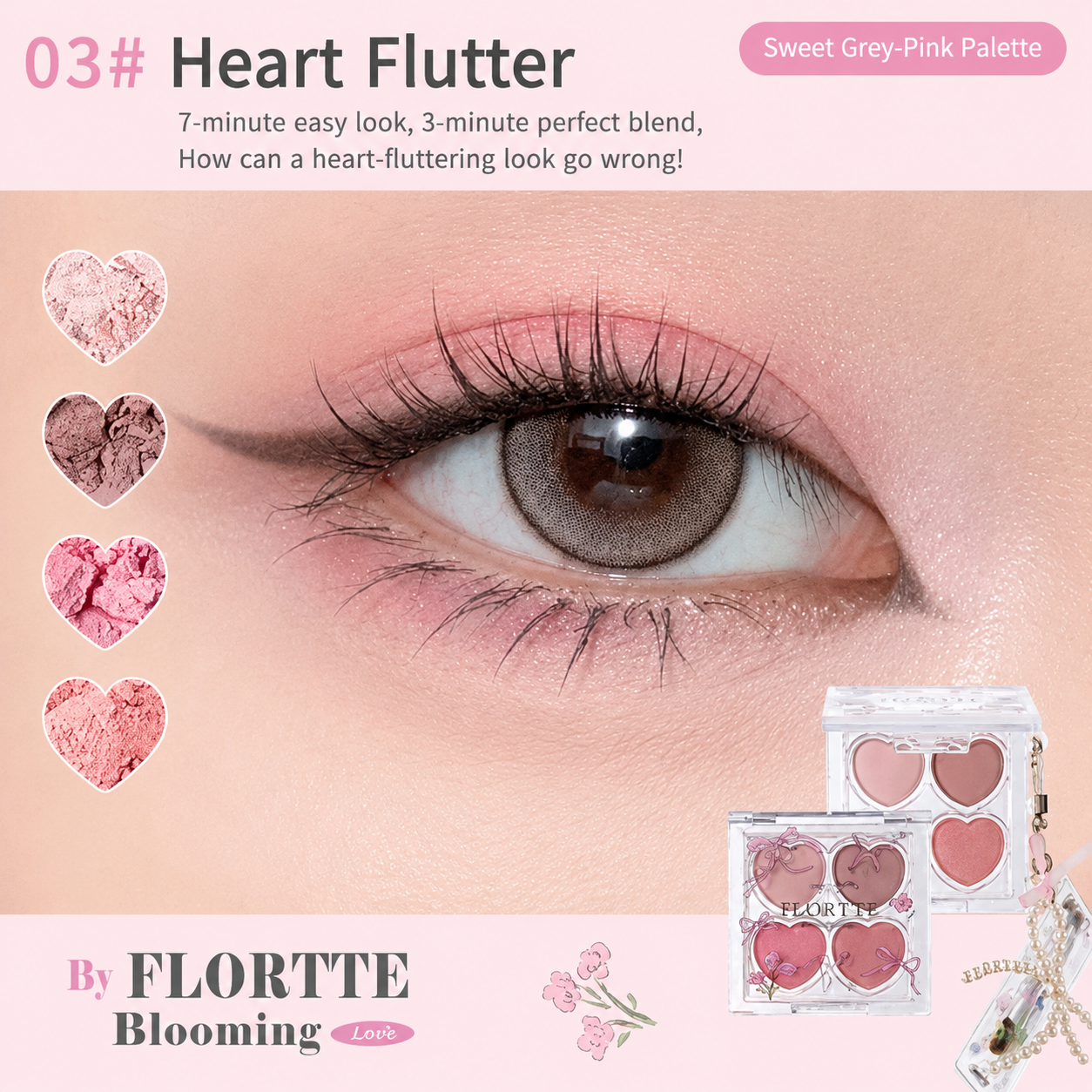 FLORTTE Blooming Love 4-Colour Eyeshadow Palette