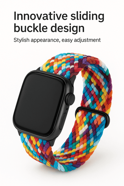 Apple Watch Braided Nylon Band – Adjustable Buckle, Lightweight & Stretchy