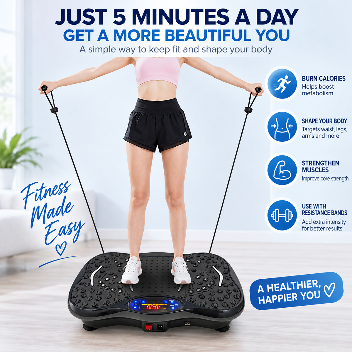 Vibration Plate Fitness Exercise and Massage Machine