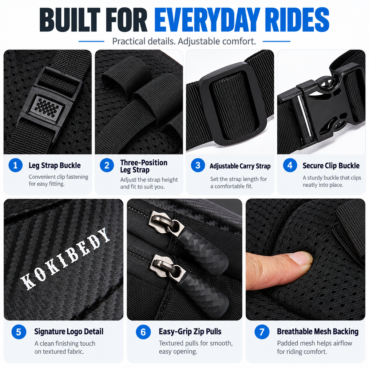 Motorcycle Thigh Bag with Adjustable Straps – BQF11904
