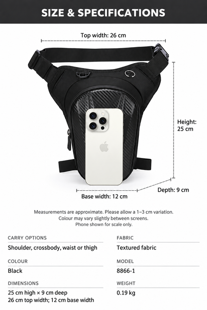 Motorcycle Thigh Bag with Adjustable Straps – BQF11904