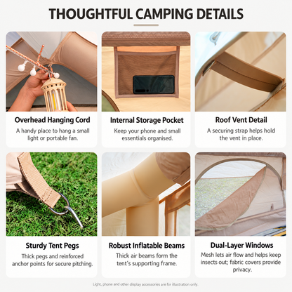 Inflatable Cabin Waterproof Camping Tent – 6.3 m² QLY91519