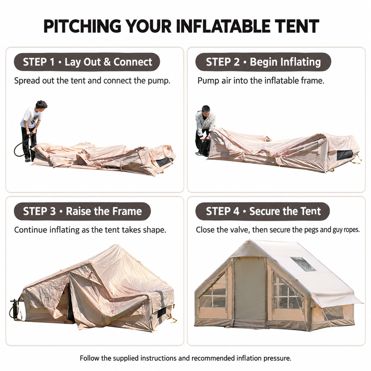 Inflatable Cabin Waterproof Camping Tent – 6.3 m² QLY91519