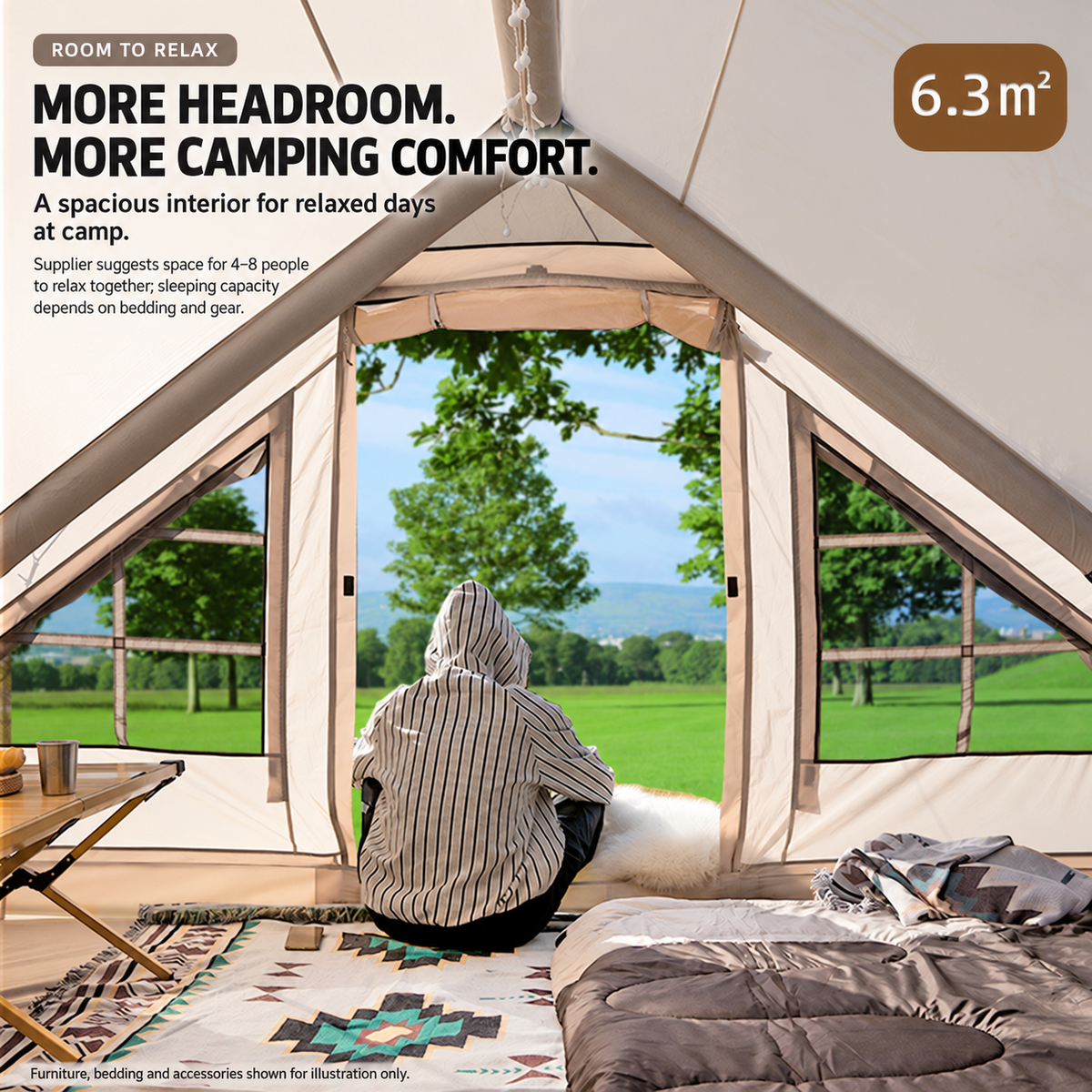 Inflatable Cabin Waterproof Camping Tent – 6.3 m² QLY91519