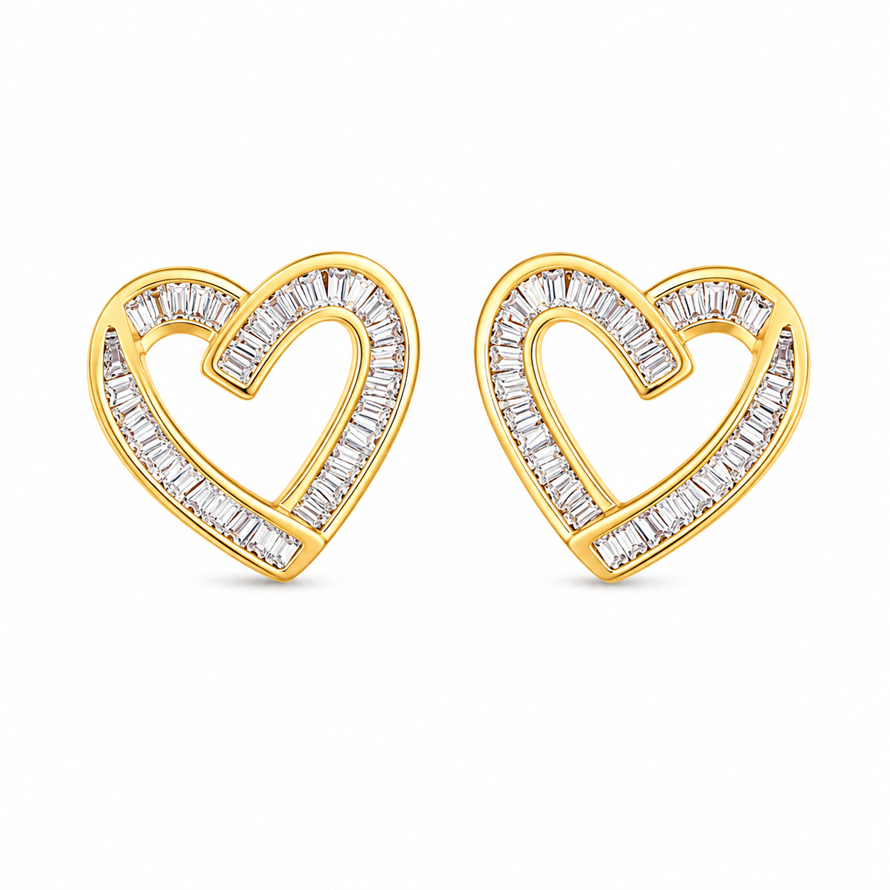 Everheart Gold Crystal Heart Earrings