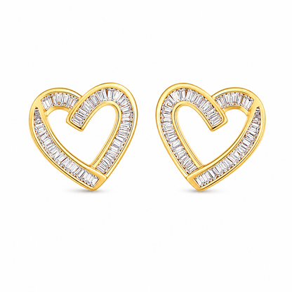 Everheart Gold Crystal Heart Earrings