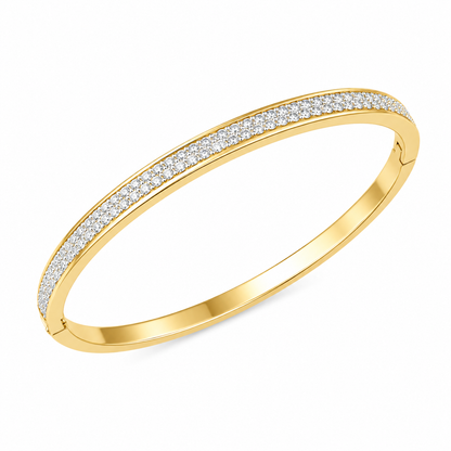Gold Crystal Tennis Bangle Bracelet