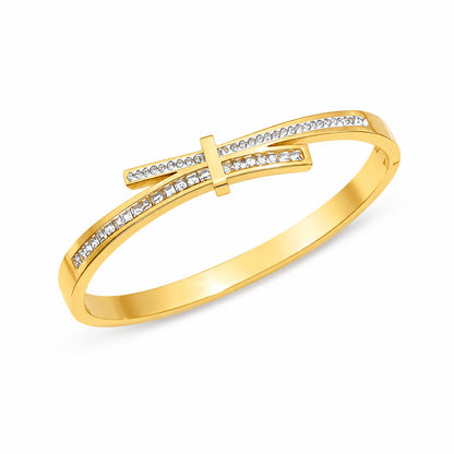 Crosslight Gold Crystal Bangle Bracelet