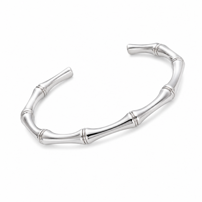Silver Bamboo Bangle Bracelet